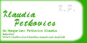 klaudia petkovics business card